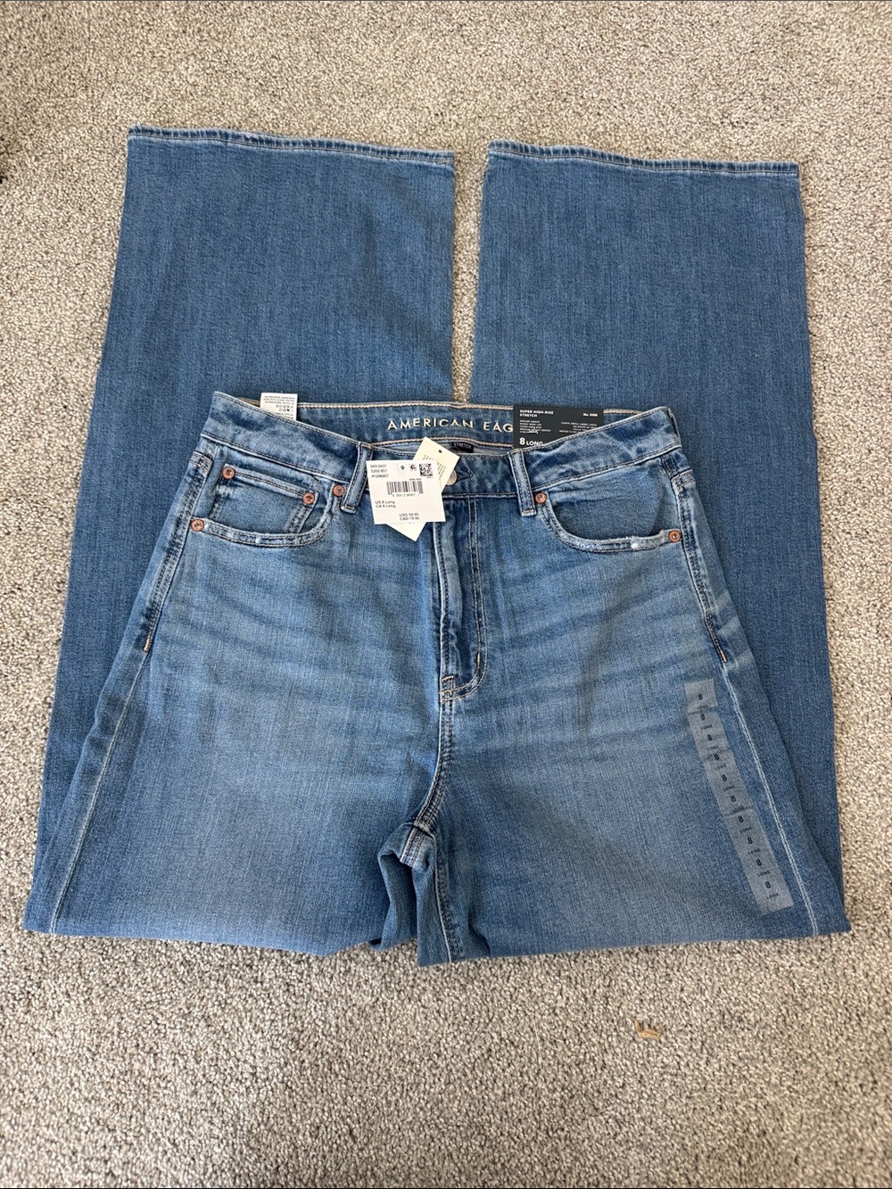 American Eagle Outfitters Wide Leg Jeans - Blue